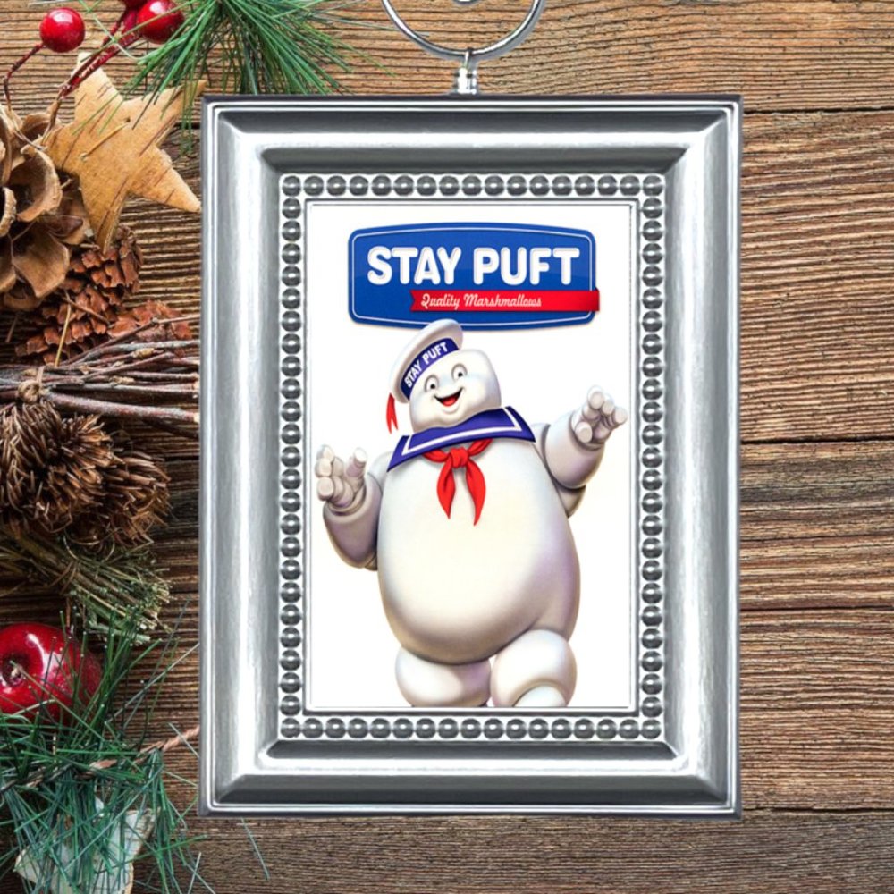Ghostbusters Stay Puft Marshmallow Man Ghost Retro Christmas Tee Ornament